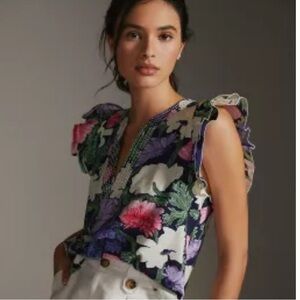 Maeve x Cecilia Pettersson Ruffle-Sleeve Tee